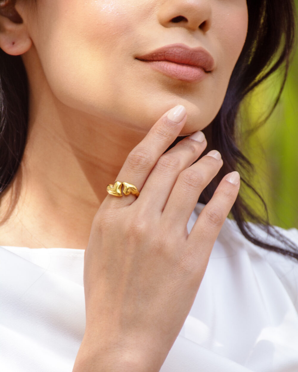 Ella double heart ring - Image 2