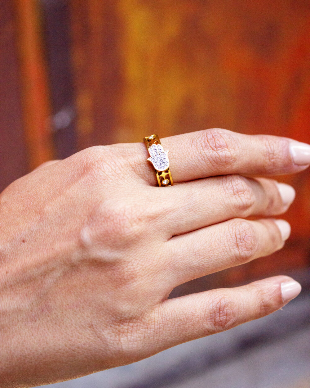 Hamsa Studded Ring - Image 2