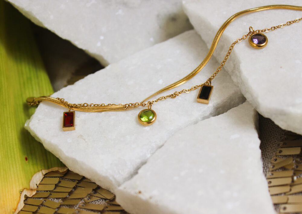 Colourful Crystal Charm Bracelet