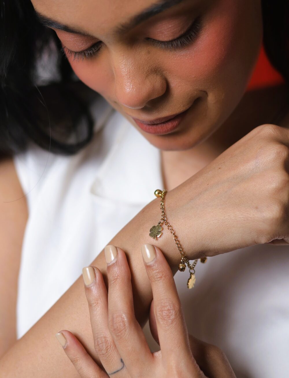 Golden flower bracelet