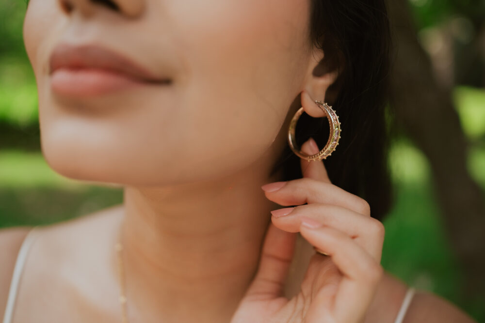 Studded Rainbow Hoops