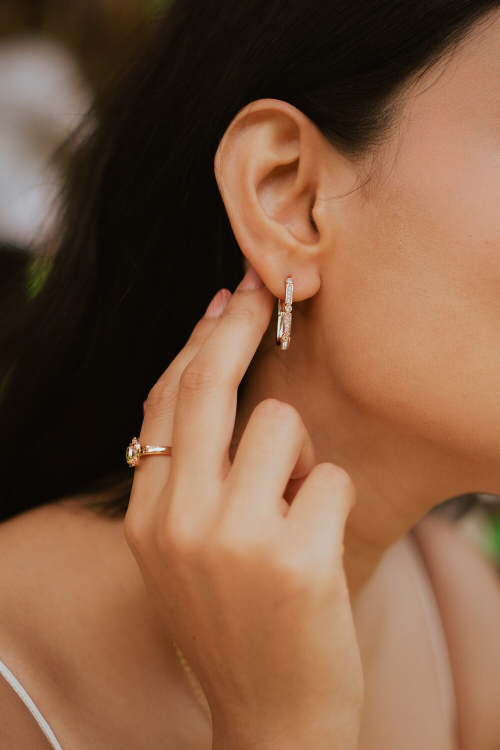 Diamond Lined Hoops