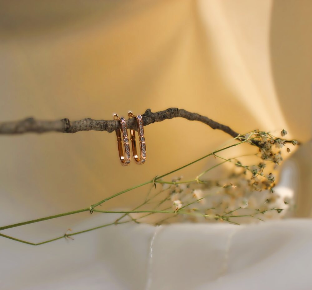 Diamond Lined Hoops - Image 3