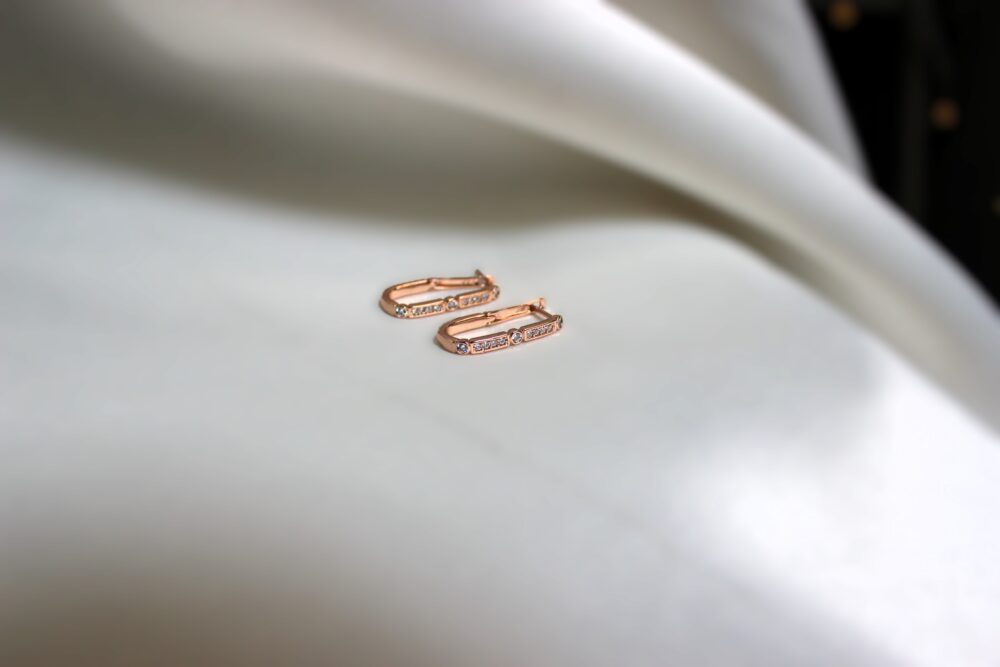 Diamond Lined Hoops - Image 2